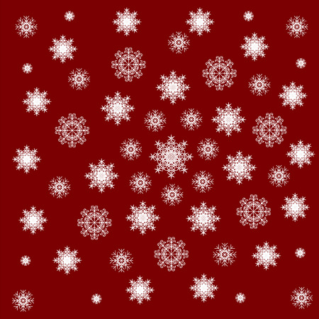 Snowflakes in red background.のイラスト素材