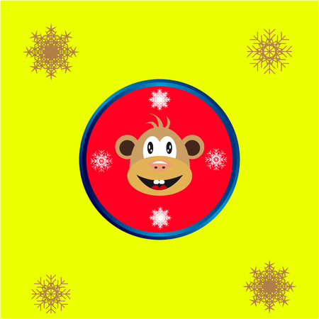 Smiley face with a monkeyのイラスト素材