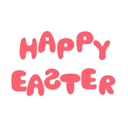 The inscription of a Happy Easter. Vector illustration.のイラスト素材