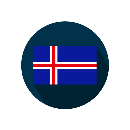Flag of Iceland on a white background. Vector Image.のイラスト素材