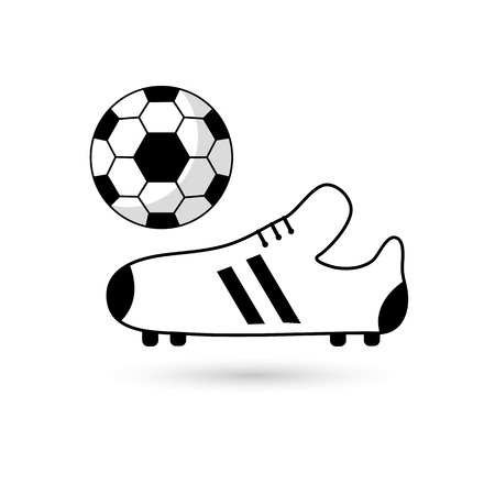 Icon soccer ball sneakers on a white background.のイラスト素材