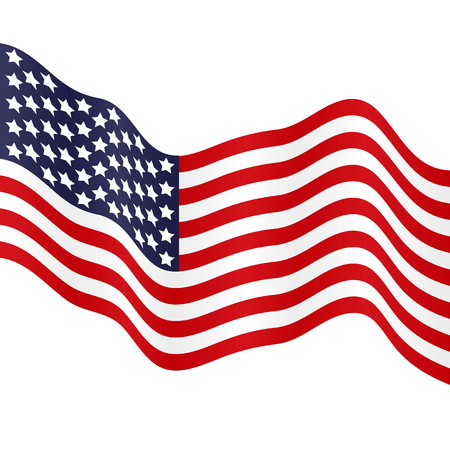 Waving American flag. Vector illustration for your design.のイラスト素材