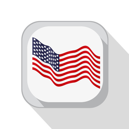 American waving flag. The image on the button. Vector illustratiのイラスト素材