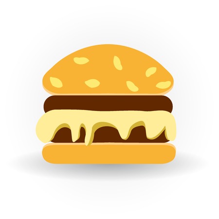 Vector illustration of a tasty hamburger. Vector illustration.のイラスト素材