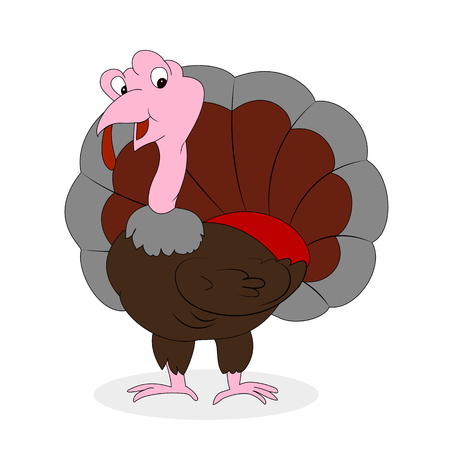 Funny turkey smiles happily. Vector illustration for Thanksgiving dayのイラスト素材