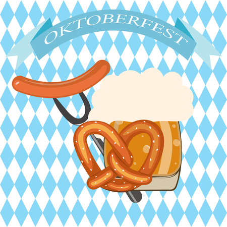 Oktoberfest beer festival menu templateのイラスト素材
