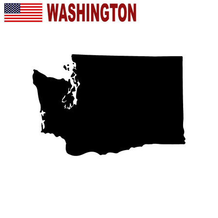 Map of the U.S. state of Washington on a white backgroundのイラスト素材