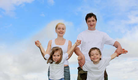 Happiness family with two children の写真素材