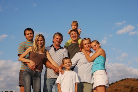 Happiness large family 2の写真素材