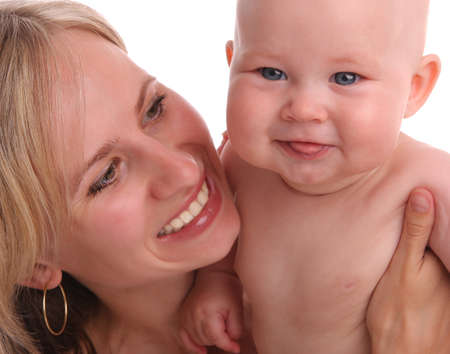 Happy mum with babyの写真素材