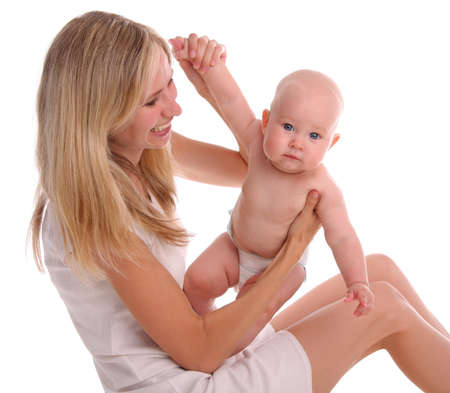 Mum plays with the baby 2の写真素材