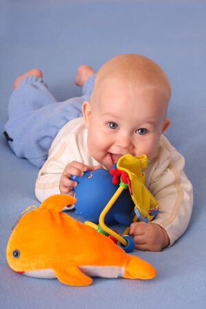 Baby plays with toys 6の写真素材
