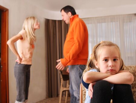 Parents swear, and children sufferの写真素材