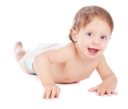 Baby isolated on white backgroundの写真素材