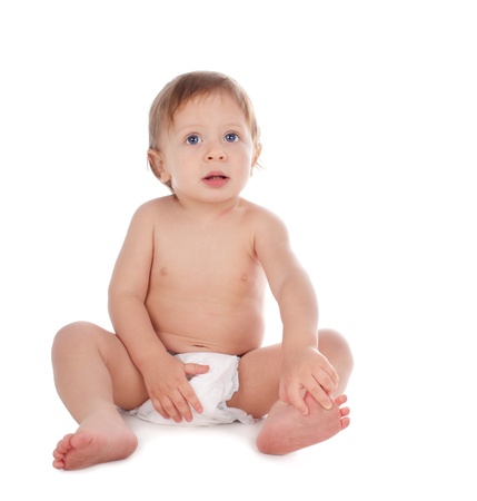 Beautiful baby isolated on white backgroundの写真素材
