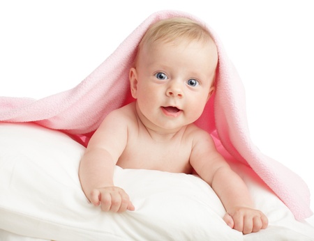 Beautiful baby isolated on whiteの写真素材