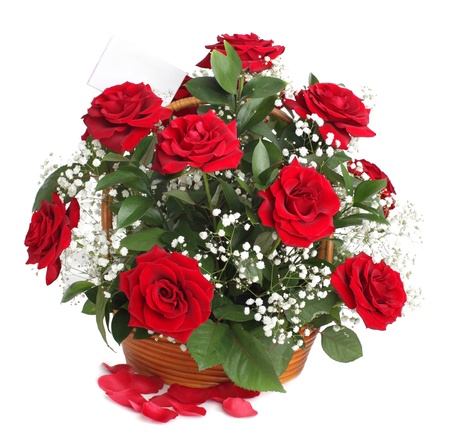 Bouquet rose isolated on white の写真素材