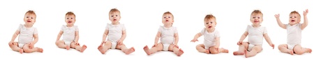 Group baby on a white background. Collageの写真素材