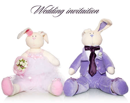 Bride and groom teddy. Weddingの写真素材