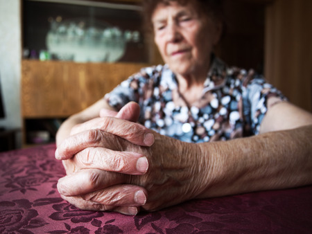 Elderly female at homeの写真素材