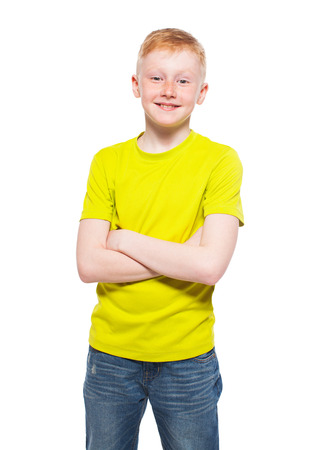 Child isolated on white. Happy teen. Boyの写真素材