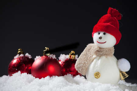 Snowman on snow. Studio shotの写真素材