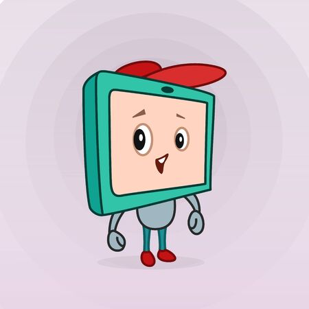 Cartoon character monitorのイラスト素材