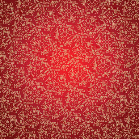Red background with Gold ornament for fabrikのイラスト素材