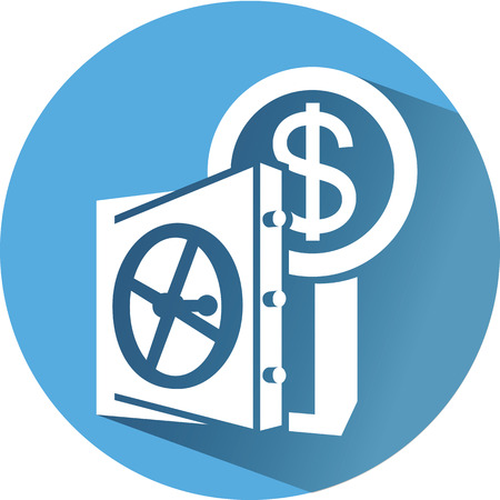 Icon with safe and money, save money, bankのイラスト素材