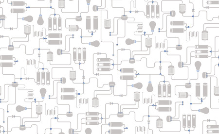 Seamless background of electrical scheme, technological process schemeのイラスト素材