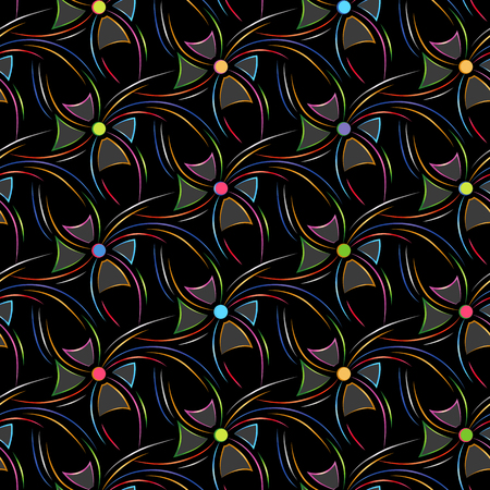 Black seamless background with color flare and bowsのイラスト素材