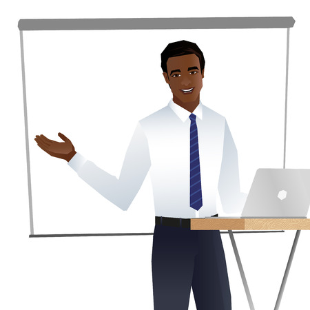 Business man making a presentation. Vectorのイラスト素材