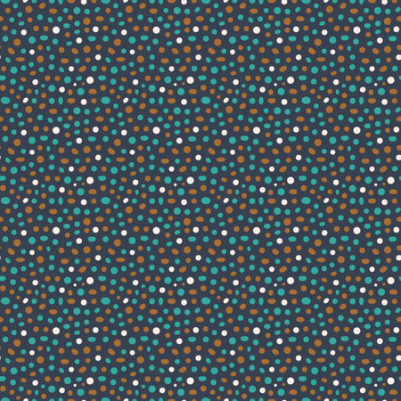 Simple seamless pattern with bright hand drawn polka dotsのイラスト素材