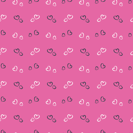 Seamless pattern with hand drawn heartsのイラスト素材