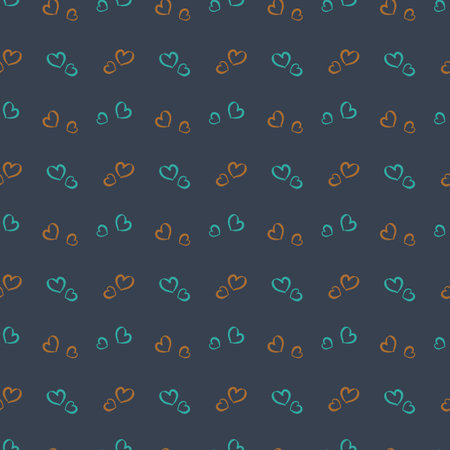 Seamless pattern with hand drawn heartsのイラスト素材