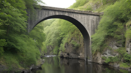 A bridge spanning a gorge. Generative AIの素材