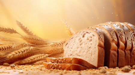 Different bread. Web banner with copy space. Generative AIの素材