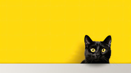 Cute cat. Web banner with copy space. Generative AIの素材