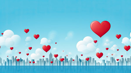 World heart day. Web banner with copy space. Generative AIの素材