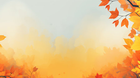 Autumn nature, fall, trees. Web banner with copy space. Generative AIの素材