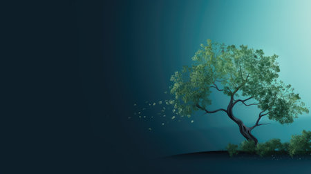 Tree. Web banner with copy space. Generative AIの素材