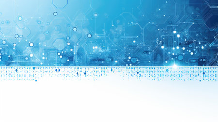 Technology, tech, network abstract background. Web banner with copy space. Generative AIの素材