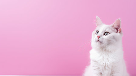 Cute cat. Web banner with copy space. Generative AIの素材
