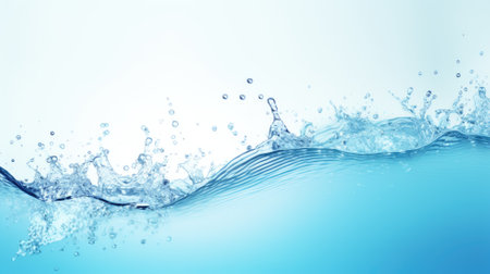 Blue water. Web banner with copy space. Generative AIの素材