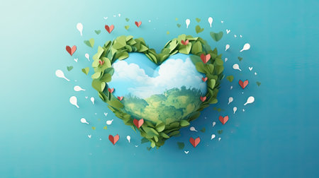 World heart day. Web banner with copy space. Generative AIの素材