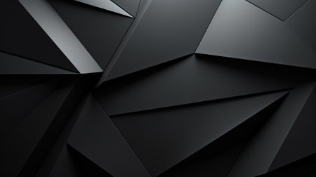 Black 3d abstract background, geometric triangle shapesの素材
