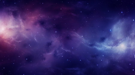 Purple and blue lights in galaxy, space with stars, abstract backgroundの素材