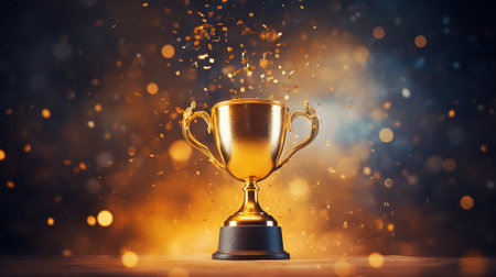 Award, trophy on dark background, reward ceremonyの素材