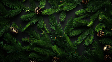 A lush, close-up view of vibrant green pine needles, showcasing the detailed texture and natural patternの素材