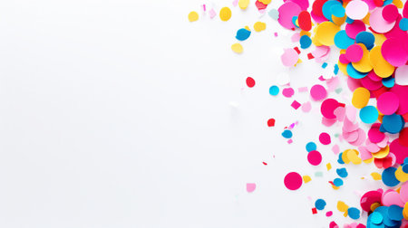 A burst of colorful paper confetti, evoking celebration and joyous momentの素材